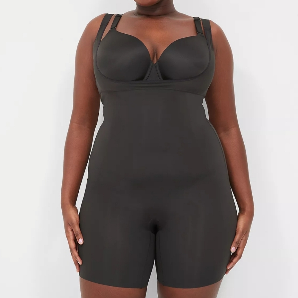 Cacique Lane Bryant Open Bust Thigh Shaper 18/20 Black